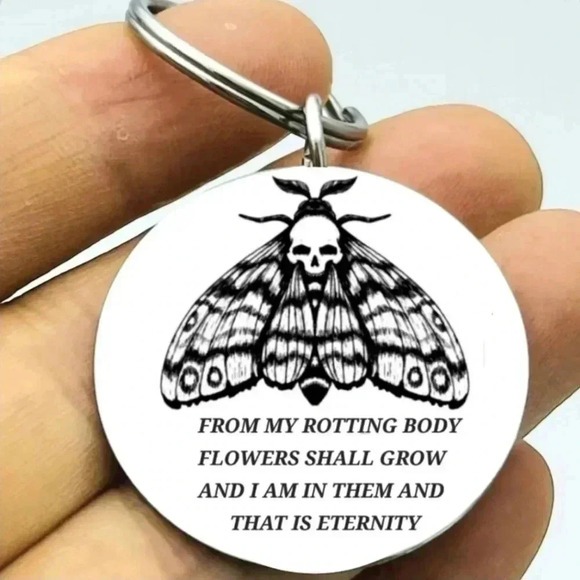 Moth I'm Eternity Hot Art Horror Keychain - Picture 1 of 1